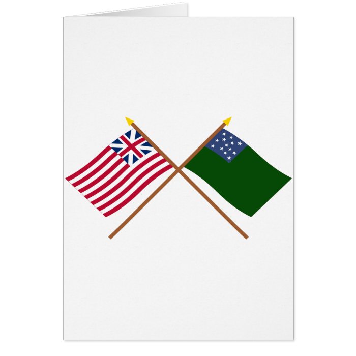 Crossed Grand Union and Green Mountain Boys Flags Greeting Card