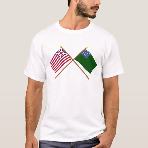 Crossed Grand Union and Green Mountain Boys Flags T_Shirt