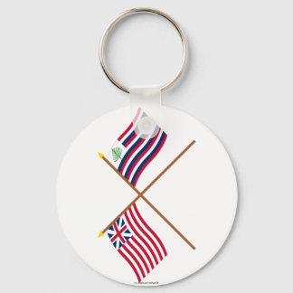 Crossed Grand Union Flag & New England Navy Ensign Keychain