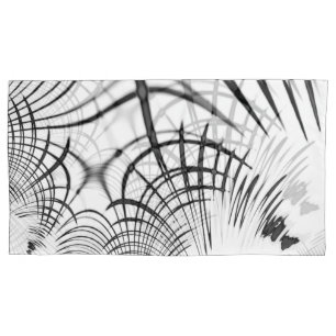 Crossed gray lines remind us of drawings of claw pillow case