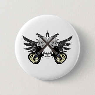 Crossed Guitars and Skulls Pinback Button