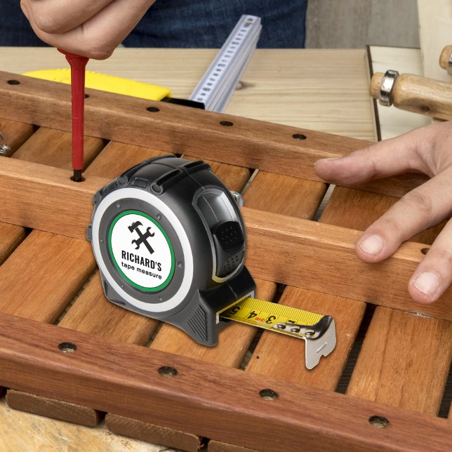 Crossed Hammer And Wrench construction tools Tape Measure (Creator Uploaded)