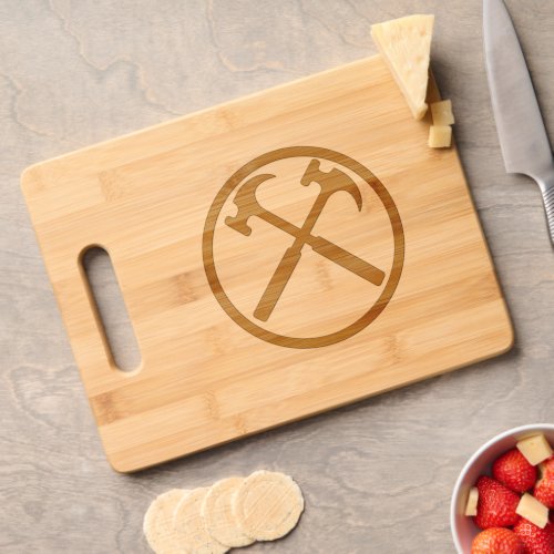 Crossed Hammers within a Circle Cutting Board