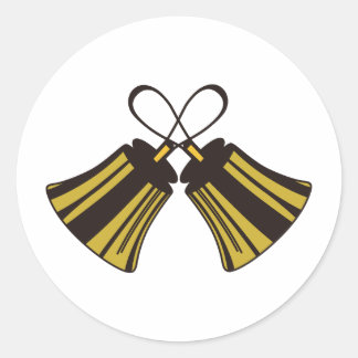 Crossed Handbells Classic Round Sticker
