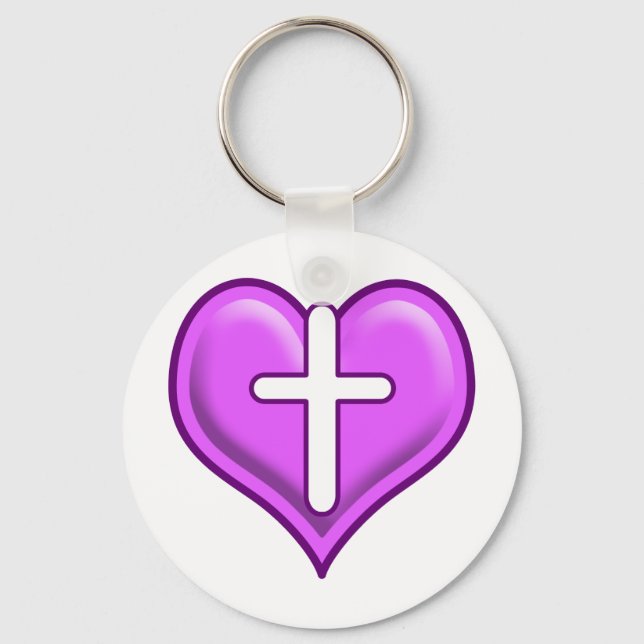 Crossed Hearts Logo Design Keychain (Front)