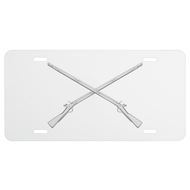 Crossed Infantry Muskets License Plate (Front)