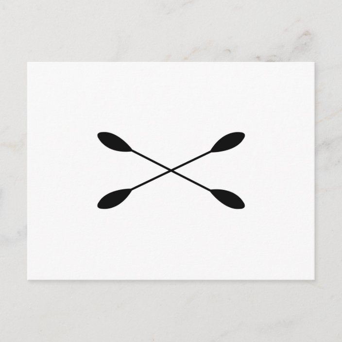 Crossed Kayak Paddles Logo Postcard