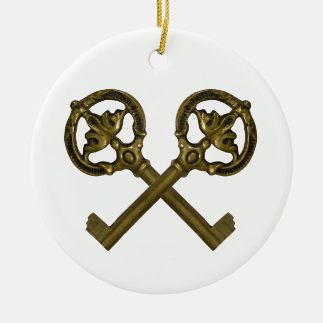 crossed keys ceramic ornament (Front)