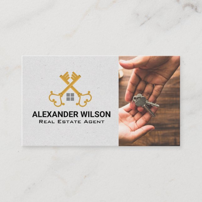 Crossed Keys | Real Estate Agent Business Card (Front)