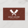 Crossed Knives Butcher Meat Texture Business Card