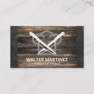 Crossed Knives Chef Hat Business Card
