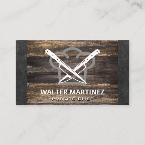 Crossed Knives  Chef Hat Business Card