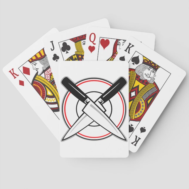 Crossed Knives on Plate Poker Cards (Back)