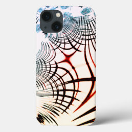 Crossed lines of varied colors in light background iPhone 13 case