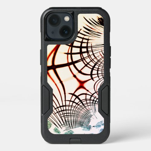 Crossed lines of varied colors in light background iPhone 13 case