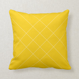 Crossed lining yellow throw pillow
