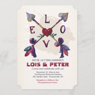 Crossed Love Arrows Invitation
