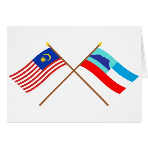 Crossed Malaysia and Sabah flags