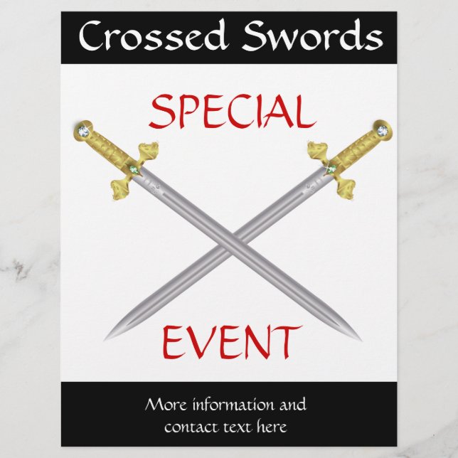 Crossed Medieval Swords Flyer Template (Front)
