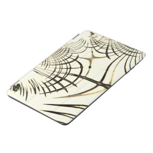 Crossed nut-brown curved traces, light background iPad mini cover