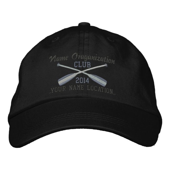 Crossed Paddles Embroidery for Club Camp Team Lake Embroidered Baseball Hat (Front)
