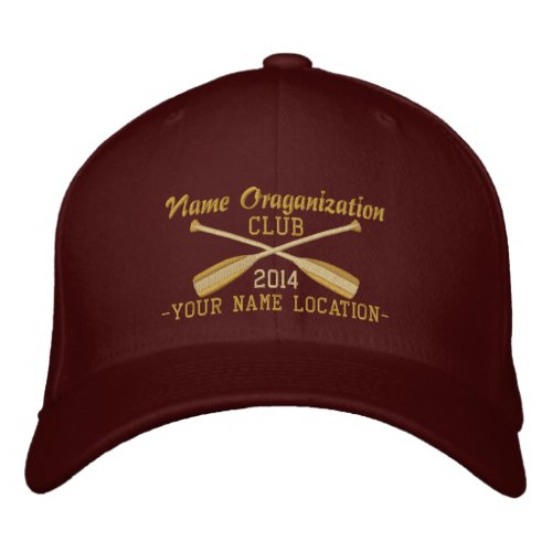 Crossed Paddles Embroidery for Club Camp Team Lake Embroidered Baseball Hat