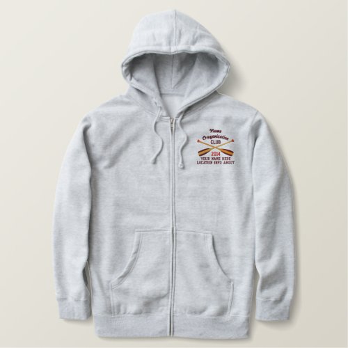 Crossed Paddles Embroidery for Club Camp Team Lake Embroidered Hoodie