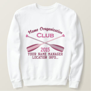 Crossed Paddles Embroidery for Club Camp Team Lake Embroidered Sweatshirt