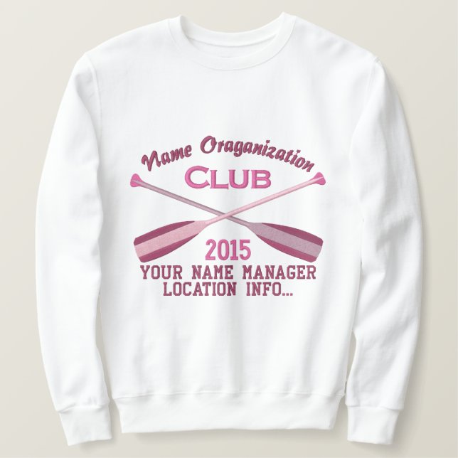 Crossed Paddles Embroidery for Club Camp Team Lake Embroidered Sweatshirt (Design Front)