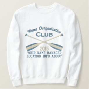 Crossed Paddles Embroidery for Club Camp Team Lake Embroidered Sweatshirt