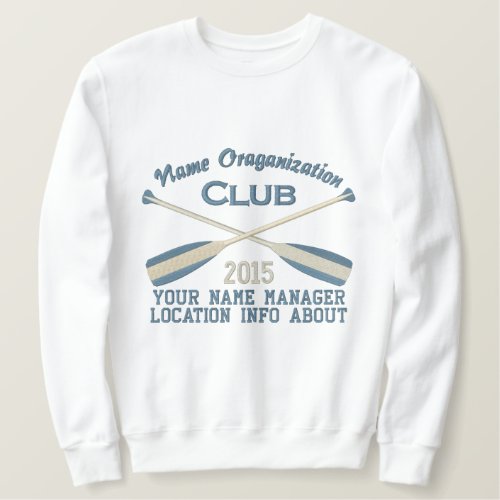 Crossed Paddles Embroidery for Club Camp Team Lake Embroidered Sweatshirt