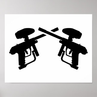 Crossed paintball weapon poster