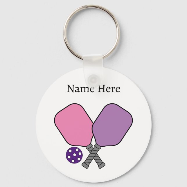 Crossed Pickleball Paddles Keychain (Front)