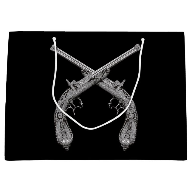 Crossed Pistol Large Gift Bag (Front)