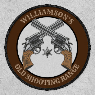 Crossed Pistols & Badge Custom Name Western Patch