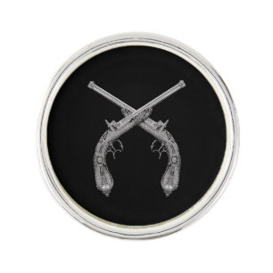 Crossed Pistols Black Pin
