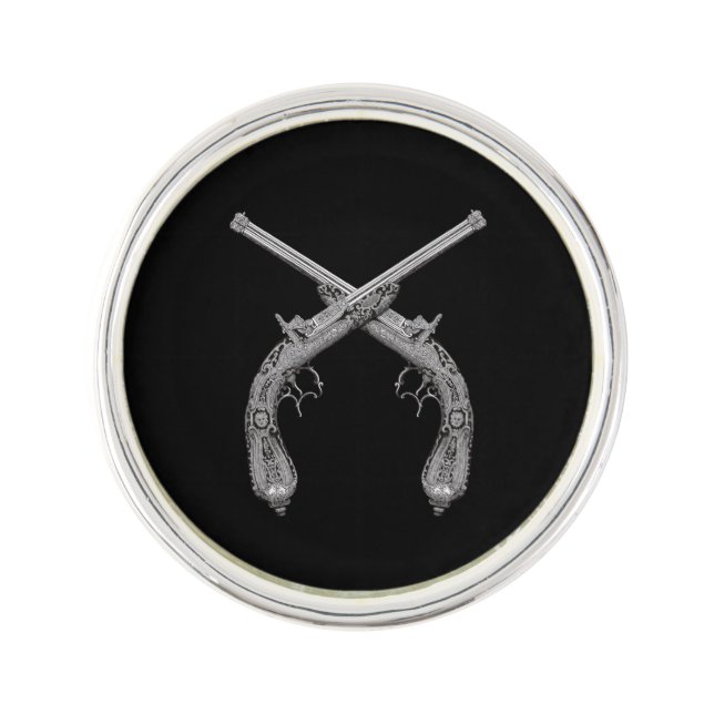 Crossed Pistols Black Pin (Front)