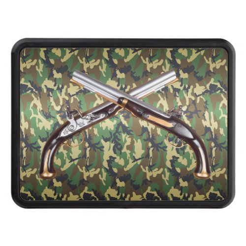 Crossed Pistols Camo Trailer Hitch Cover