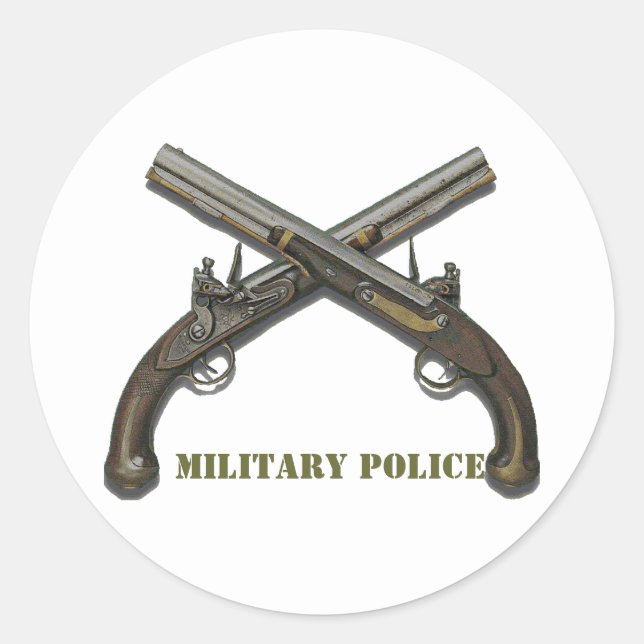 Crossed Pistols Classic Round Sticker (Front)