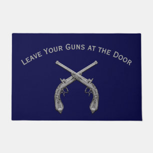 Crossed Pistols on Maroon / Deep Red Doormat