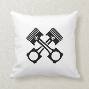 Crossed piston throw pillow