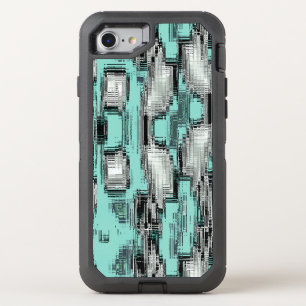 Crossed pixelated lines forming abstract squares OtterBox defender iPhone SE/8/7 case
