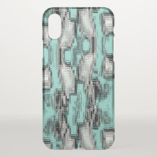Crossed pixelated lines forming abstract squares iPhone x case