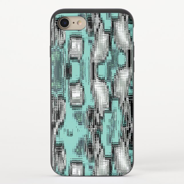 Crossed pixelated lines forming abstract squares uncommon iPhone case (Back)