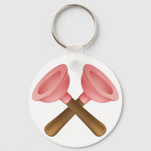 Crossed plungers tools icon keychain