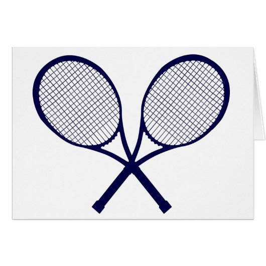 Crossed Rackets Silhouette Cards (Front Horizontal)