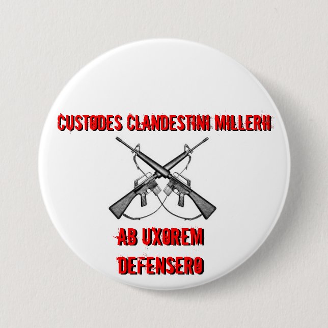 Crossed rifles, Custodes Clandestini Millerii, ... Button (Front)