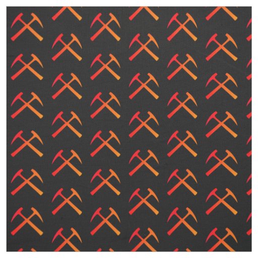 Crossed Rock Hammers Fabric