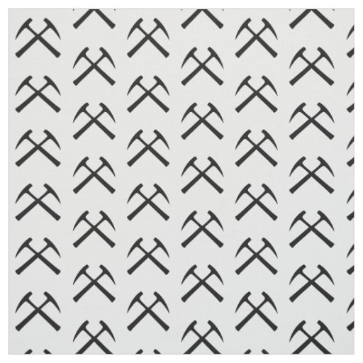 Crossed Rock Hammers Fabric