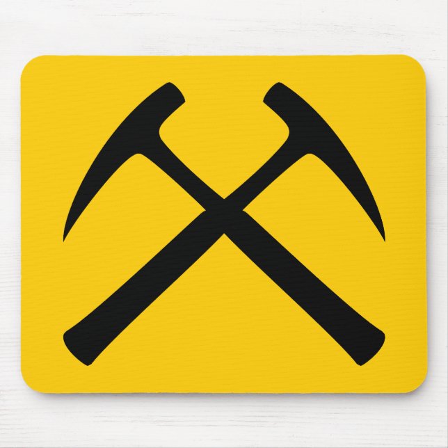 Crossed Rock Hammers Mousepad (Front)